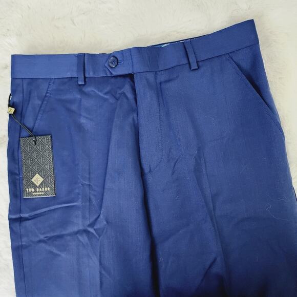 NEW Ted Baker Castlet Debonair Plain Suit Trouser Blue Pant Men's Size 30 Long - Picture 5 of 12